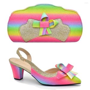 Dress Shoes Colorful Sandals Fashionable Italian And Bags Set Matching In Heels For Nigerian Ladies Party