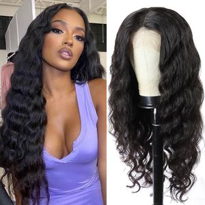 Wave Wigs 13x4/13x6 HD Transparent spets främre mänskliga hår peruker För pluckade 32 lyslösa stängningsperuk för kvinnor