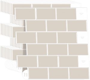 Vividtiles Vinil 3D à prova d'água Cozinha Backsplash Adesivo de parede Peel and Stick Papel de parede Premium Forte Ahesive Decalques de azulejo