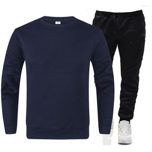 Männer Trainingsanzüge Herren Sweatsuit 2 Stück Set Outfit Anzug Casual Sweatshirt und Jopper Hosen Einfarbig Trainingsanzug Ropa Mujer 2023 Frühling