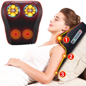 Massaging Neck Pillowws Electric Heating Massage Pillow Shoulder Back Kneading Neck Massager Health Care Relaxation Equipment Muscle Pain Relief Home 230609