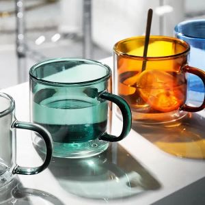 Vinglas som dricker tumlare Whisky Cup kaffesaft Water Cups Tea Creative Mug Double Bottom Glass Mugs For Home Supply