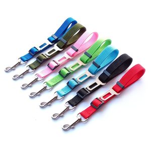 Nylon justerbar husdjursbilarbils säkerhetsbälte resor SafeTey Belt Dog Cat Collar Accessories Traction Rope för små hundar husdjursmaterial