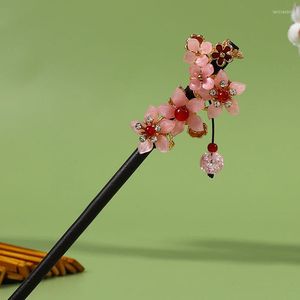 Hair Clips Chinese Style Flower Forks Long Tassels Chopsticks Wedding Gift Imitation Pearls Bead Hairpins Pendant Stick Jewelry