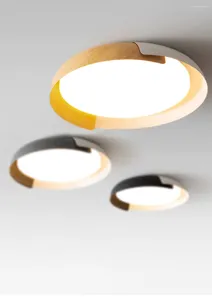 Światła sufitowe Lampa LED Nowoczesna kreatywna nordycka osobowość sypialnia drewno ziarno mistrzowskie światło kuchenne