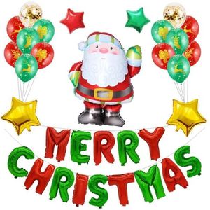 Set di palloncini in alluminio natalizio Set di decorazioni per la casa in lattice Cartone animato Babbo Natale Elio JN12
