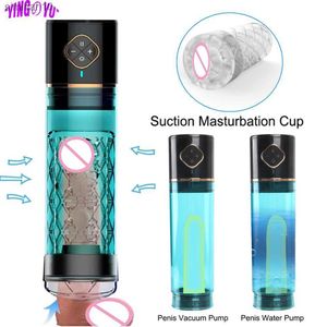 2022 NYTT VATTEN BAD Electric Penis Pump Sex Toys For Men MANA MASTOBATOR PENIS EXTENDER PENILE VACUUM PUMP PENIS Förstoring L230518