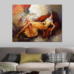 Abstract Canvas Art Relaxation Handcrafted Oil Painting Modern Decor Studio Apartment