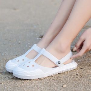 36-40 Womens Mules & Clogs Female Sandals Summer Flat Heel Solid Non-slip Beach Beach Casual Slippers Ladies Garden Shoes Hw24