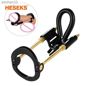 HESEKS Male Enlargement Penis Extender Stretcher Edge System Sex Toys for Men Penile Pump Enhancer Strap Kit Male Masturbator L230518