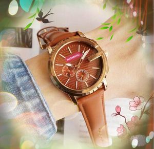 Big Two Eyes Dial Quartz Battery Watch Women Men Leather Band Timing Clock Auto Date Populära europeiska och amerikanska klockor Jul Mors daggåvor