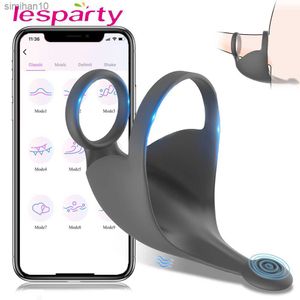 Sex Toys Bluetooth Penis Ring Vibrator dla mężczyzn masturbator czystość aplikacji kontrola noszenia pierścień kutas