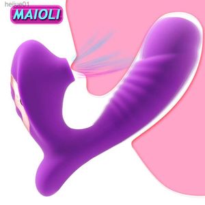 Clitoride Sucking G Spot Dildo Vibratore con 10 potenti modalità Clit Sucker Stimolatore clitorideo ricaricabile Giocattoli sessuali per donne L230518