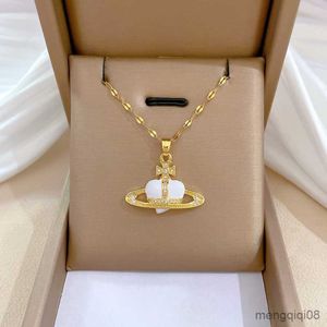 Pendant Necklaces Fashion Personality Heart Planet Necklace For Women Charm Cross Banquet Wedding Jewelry Birthday Gift Friends R230612