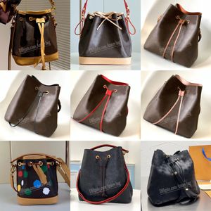 Neonoe Bucket Bag Designer Fashion Women's Handbag Purse Leather Print Drawstring Shoulder Crossbody Bag Handbag can be naughty strap