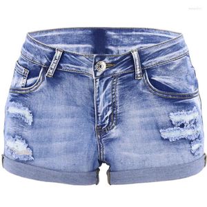 Kvinnors jeans mode 2023 damer shorts vår och sommar i mitten av midjan flänsande college stil tjej semester outfit hög denim