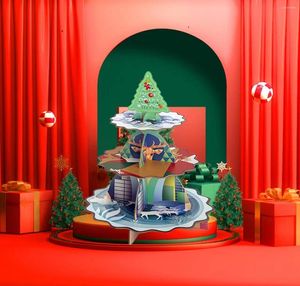Suporte para decoração de festa Bolo Cupcake Exibição Sobremesa Servindo Torre Titular Lanche de Natal Rack de Papel Prateleira Papelão Macaron Toalha de Chá