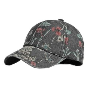 Boné Ball Caps Primavera 2023 Jeans Floral Print Casquette Baseball Boné Ajustável Outdoor Masculino e Feminino Snapshot Hat 170 G230606