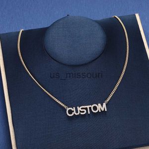 Pendant Necklaces DOREMI Crystal Pendant Letters Necklace for Women Custom Jewelry Custom Name Necklaces Numbers Personalized Zirconia Pendant J230612