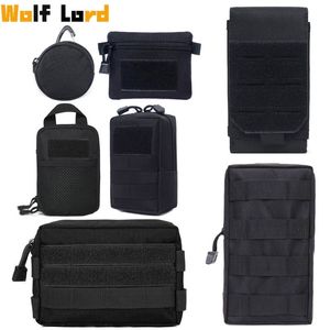 Utomhuspåsar Militär taktisk väska i midja EDC Pack Molle Tools Holder Hunting Accessories Belt Pouch Vest Pocket Wallet 230609