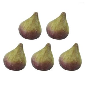 Dekoracja imprezowa 5pcs sztuczne owoce do jadalni Faux Fig Decor Fałszywe owoce rekwizyty