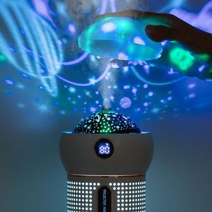 Apparater Projektion Night Light Air Firidifier AROM Diffuser 2000mah Uppladdningsbar luftfuktare Essential Oil Diffusers Steam Maker