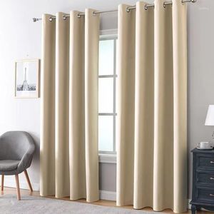 Curtain Mordern Solid Color Blackout Curtains For Living Room Luxury Window Bedroom Grommet Hook Type