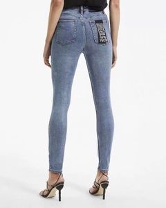 Top Quality Designer Jeans Ksubi Jeans Woman Designer Ksubi Jeans For Rip Denim Biker Grey Paint Pant Bone Long Straight Mid Waist Woman Jeans Fashion 325