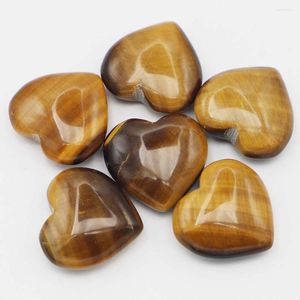 Pendant Necklaces Beautiful Natural Stone Tiger Eye Heart Shape Pendants Charms 30x28mm For Fashion Jewelry Making 6pcs Wholesale