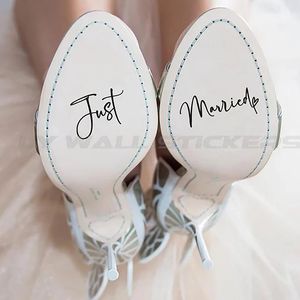 LY Just Married Decal, Wedding shoes decal, Bride Shoe Stickers, Wedding Day Accessories3982