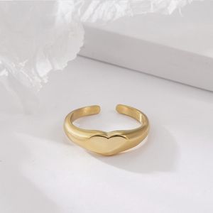 lover ring opening anillos Classical Heart Shape Gold Plated Stainless Steel Designer Ring Women Fashion Jewelry Party Accessory gifts sets box