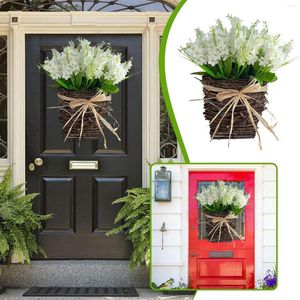 Dekorative Blumen Frühling Uropäischer Stil Simulation Girlande Rattan Blumenornament Kranz Wandbehang Tür