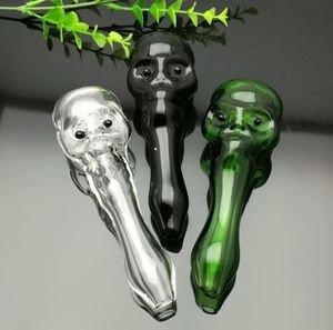Glass Pipes Smoking Manufacture Hand-blown hookah Colored concave head glass skeleton pipe