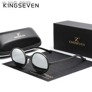 KINGSEVEN Men's Glasses Polarized Steampunk Round Sunglasses Men Retro Women Sun Glasses For Men Vintage Style L230523