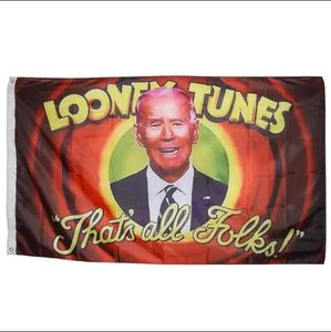 Looney Tunes That's All Folk Biden 3X5FT Flaggen für den Außenbereich, 150 x 90 cm, Banner aus 100D Polyester, hochwertige, lebendige Farbe mit zwei Messingösen FY6049166