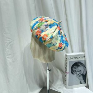 ベレット日本のニッチデザイナー女性レース春夏レトロオイルペインティングアーティストの帽子ディスプレイフェイススモールレジャーベレーG230612