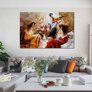 Zeitgenössische Leinwand-Wandkunst „Best Friend“, handgefertigtes, modernes Dekor für die Hotelzimmerdekoration