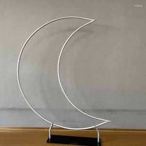 Party Decoration Moon-shaped Aluminum Alloy Fabric Exhibition Activity Background Display Wall Wedding Backdrop Stand Props