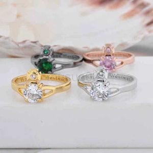 Ringe, Bandringe, Silberband, Perlen- und Diamantohrringe, Herren- und Damenring, neuer Westwood-Klassiker, verstellbar, roségoldfarbener Diamant