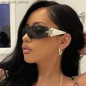 Vintage Punk Sports Brand Designer Y2k Sunglasses Women Wrap Sun Glasses For Female Men UV400 Goggles Shades One Piece Eyewear L230523