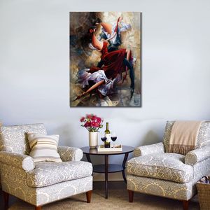 Figure Abstract Canvas Art Tango Dancing Hand Painted Oil Painting Statement Piece for Home