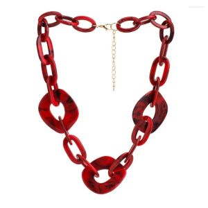Ketten Olsen Twins Drop Lange Acrylharz Geometrische klobige Kette Halsketten für Frauen Modeschmuck Geschenk