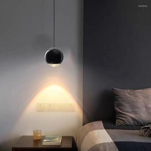 Chandeliers Modern Simple Small LED Pendant Lamp For Dining Room Kitchen Bedroom Bedside Ceiling Bright Black Decorative Chandelier Light