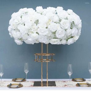 Party Decoration 2/4/6 Pcs Electronic Plated Flower Rack Gold Arch Stand Road Lead Wedding Centerpiece For Event