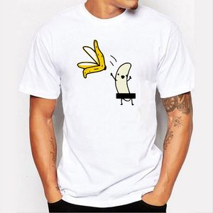 Herren T-Shirts Herren Banana Disrobe Funny Design Print T-Shirt Sommer Humor Witz Hipster T-Shirt Weiß Casual T Shirts Outfits Streetwear 230612