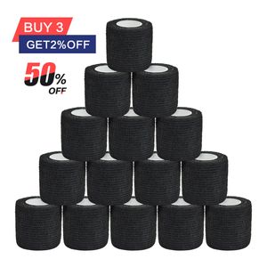 Elbow Knee Pads 1610Pcs 48m Black First Aid Self Adhesive Cohesive Elasticity Bandages Sports Tape for Wrist Ankle Sprains Swelling 230613