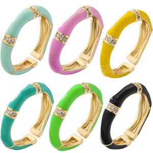 Y2K Light Luxury 18K Gold Plated Finger Rings With White Crystal Stone Elegant Neon Ring For Women Cocktail Party Jewelry