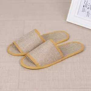 Pantofole usa e getta in lino di cotone Antiscivolo Travel Hotel SPA Home Guest Shoes Sandali monouso colorati Pantofole morbide traspiranti Quatily