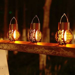 Camping Lantern LED Solar Light Outdoor Flickering Lamp Solar Hanging Lantern For Patio Yard Garden Decoration Chandelier Light R230612