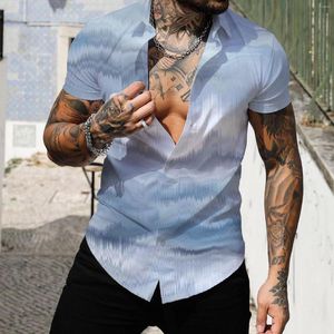 Camiseta Masculina Bodysuit Pijama Masculino Primavera Verão Seios Simples Casual Lapela Estampado Completo Praia Manga Curta Homens Mangas Atléticas Tops